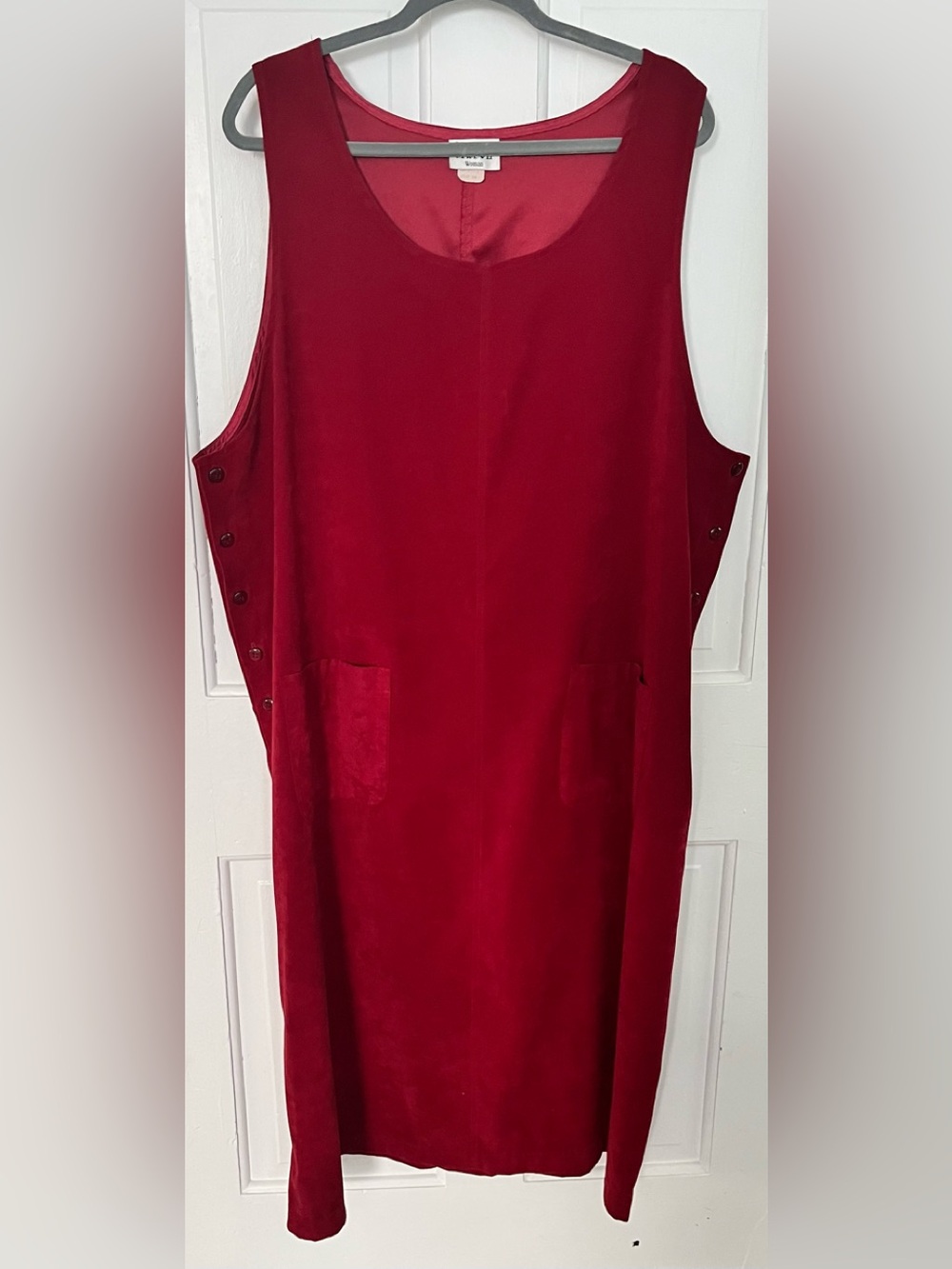 Maren Woman size 20 faux suede jumper dress burgundy